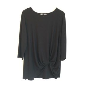 Gibson knot front long sleeve blouse M